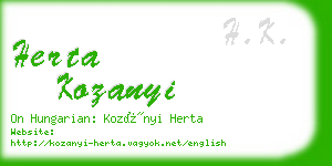 herta kozanyi business card